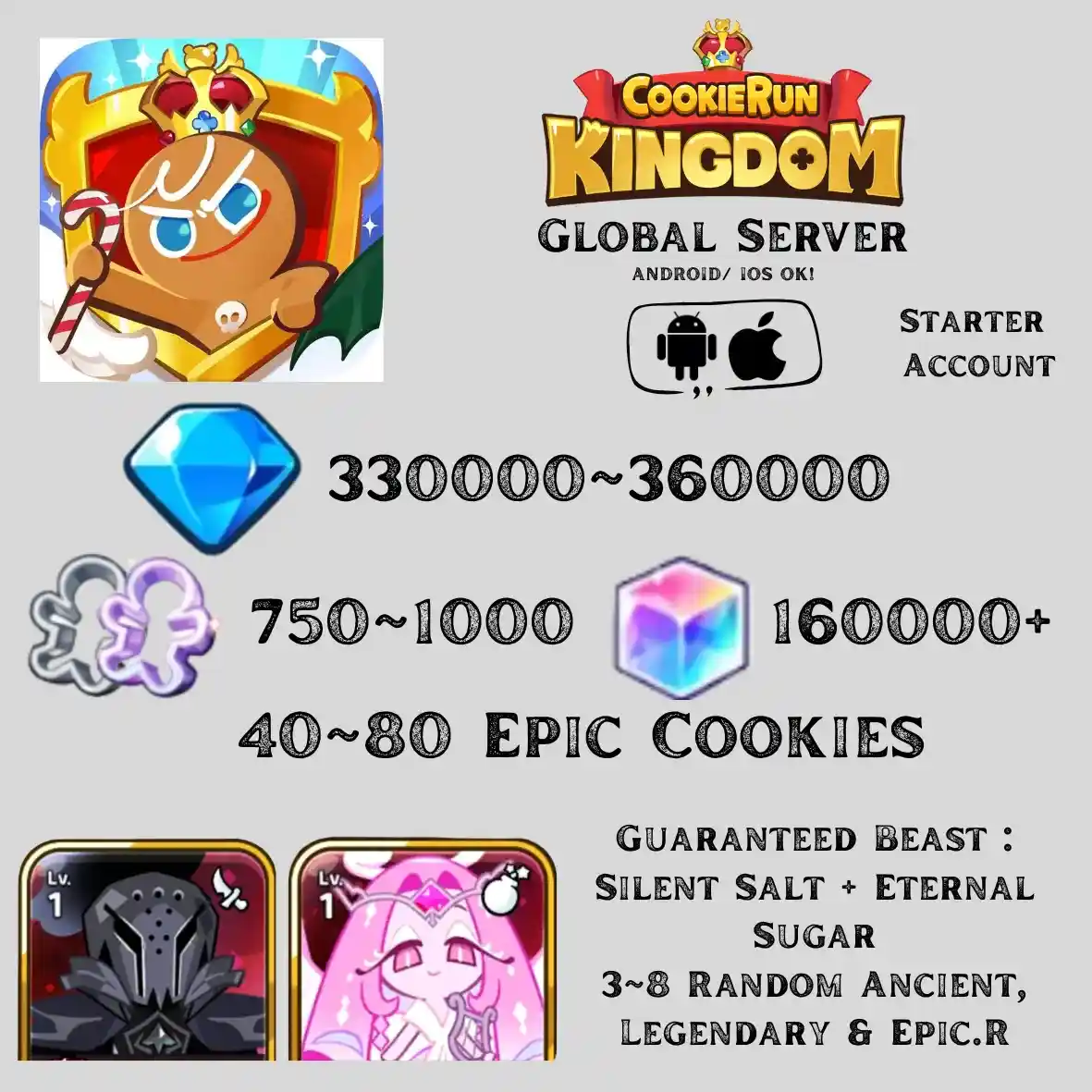 Dark Cacao Server | 330~360K DM, 2 Beast : Silent Salt + Eternal Sugar
